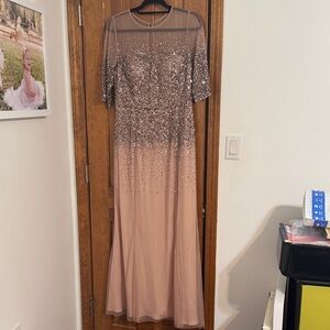 Adrianna Papell Sequin Embellished Gown in champagne